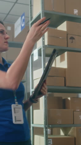 warehouse worker checking inventory