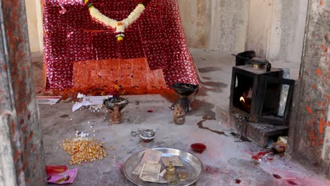 ancient hindu hanuman temple at day from flat angle video is taken at kumbhal fort kumbhalgarh rajasthan india.