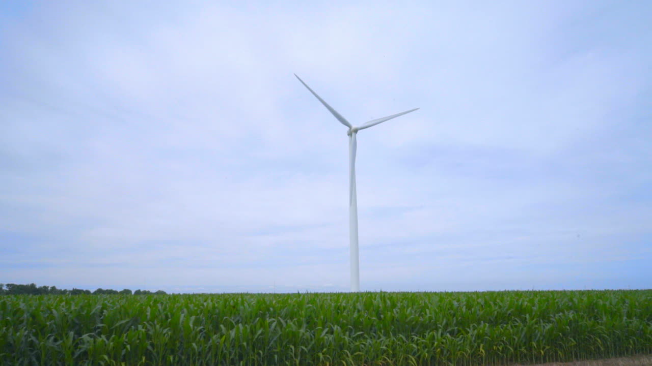 바람 발전기. 바람 전력 생산. 바람 발전기의 클로즈업