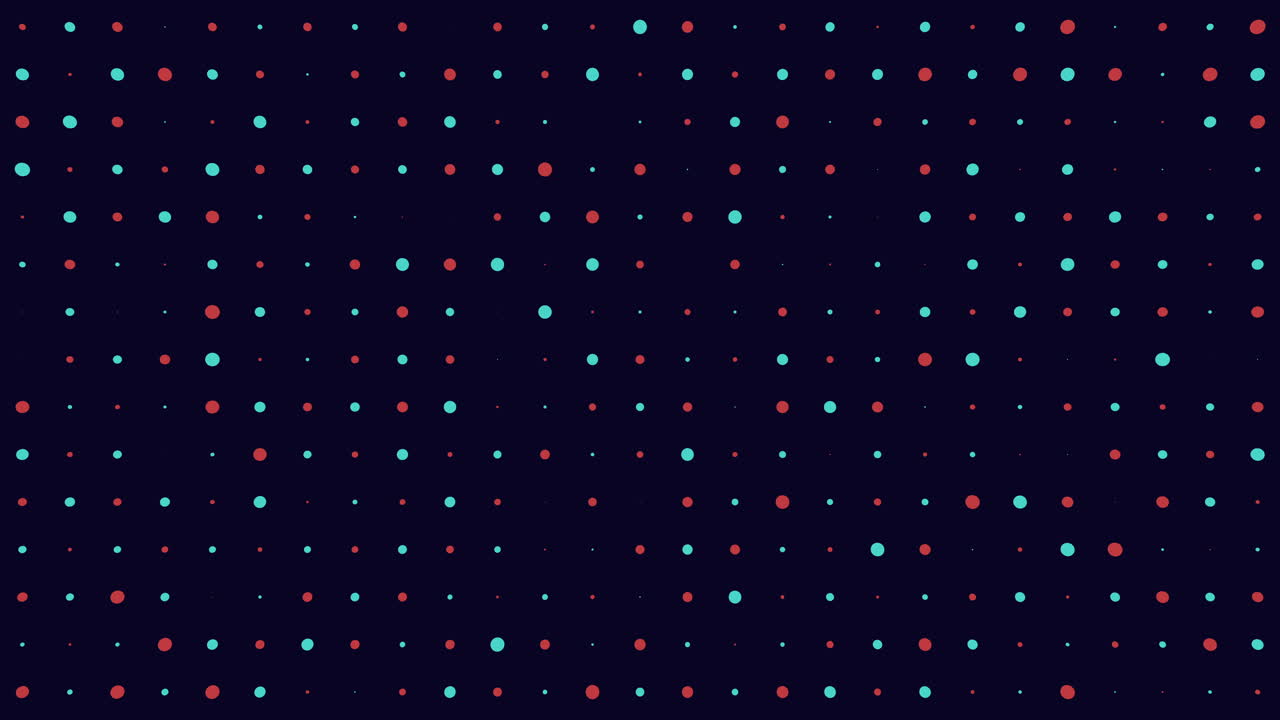 patrón dinámico de puntos verdes y púrpuras sobre un fondo negro
