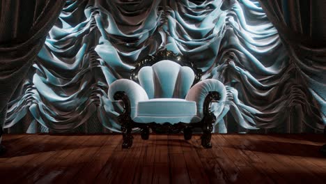 luxurious theater curtain stage with chair