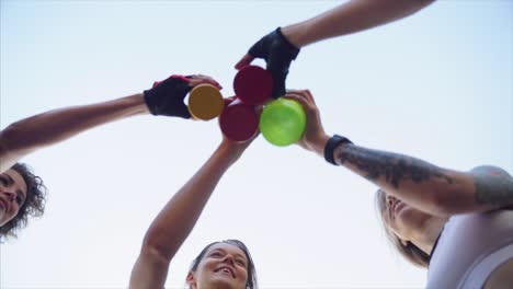 women celebrating a workout