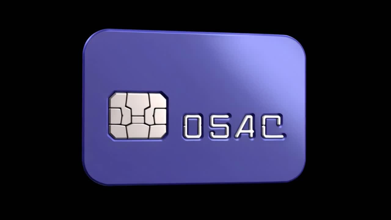 Cartão SIM Roxo com Microchip em Fundo Preto