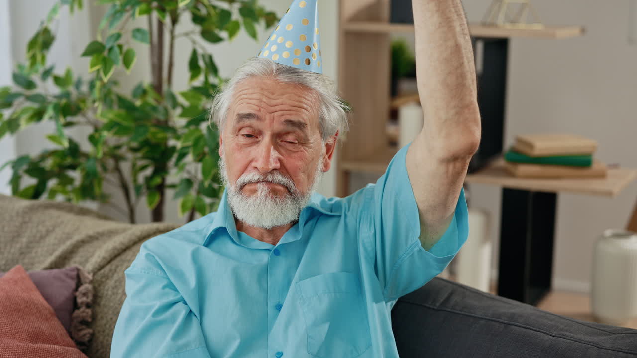 Happy Senior Man Celebrating Birthday