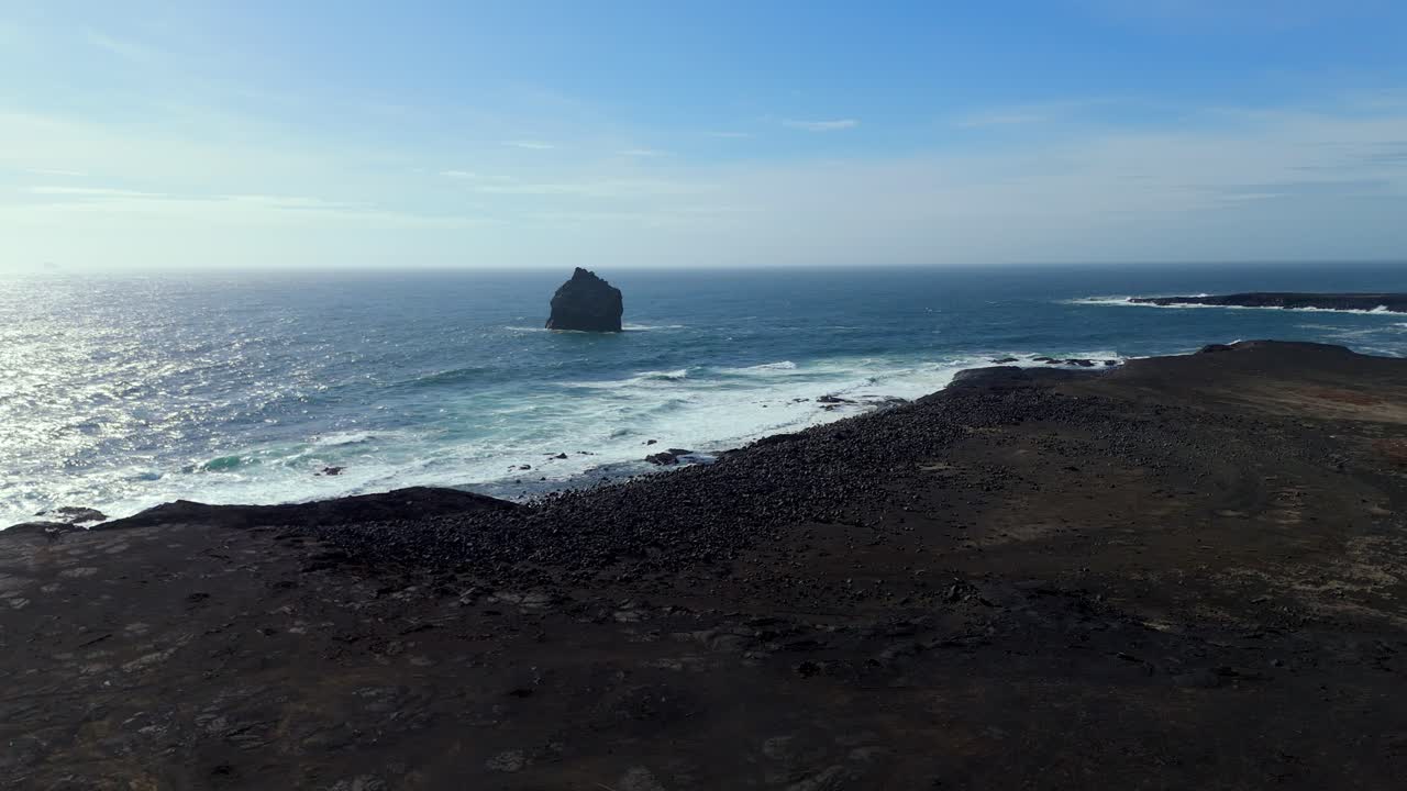 Iceland aerial drone view of Valahnúkamöl southwestern tip of the Reykjanes Peninsula