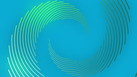 animation of abstract green circles pattern moving on blue background