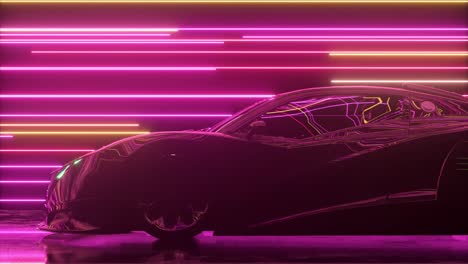 neon sports car silhouette