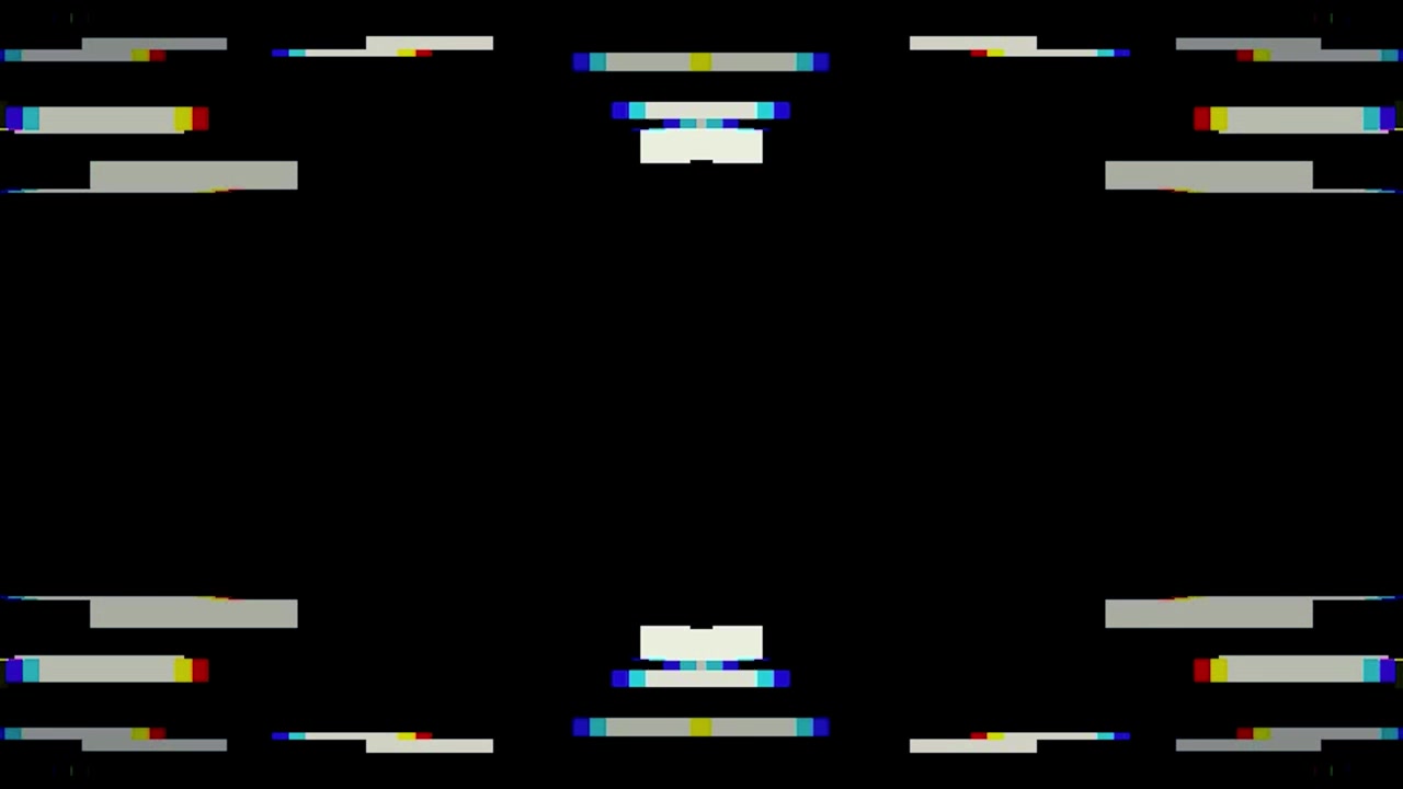 Digital Glitch Effect with Abstract Geometric Lines on Black Background