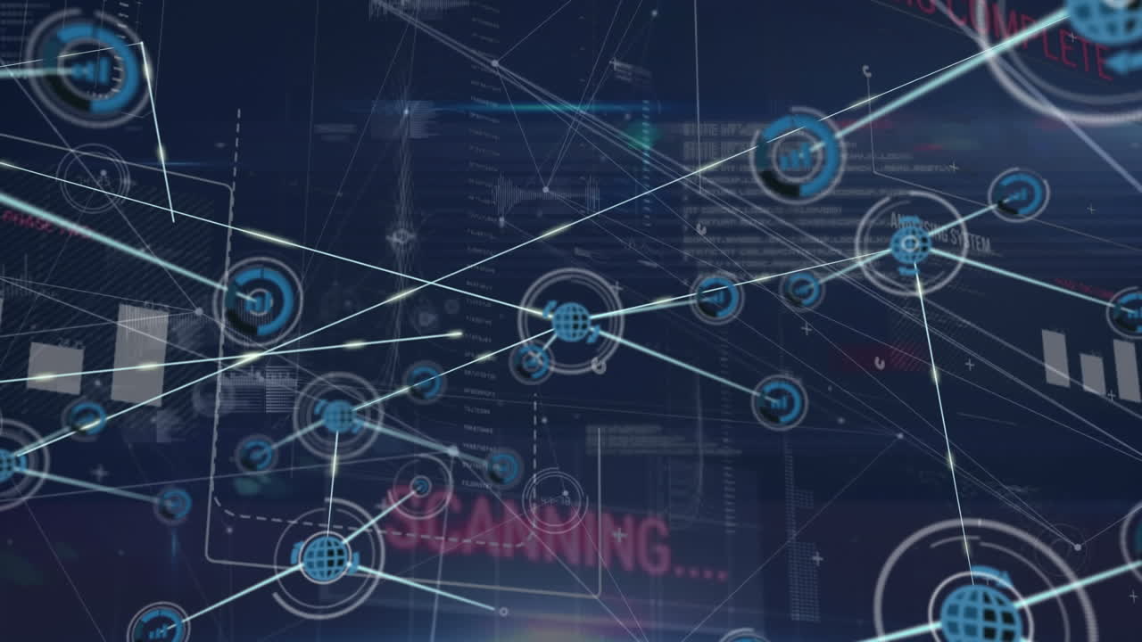 Animation of data processing over network of connections