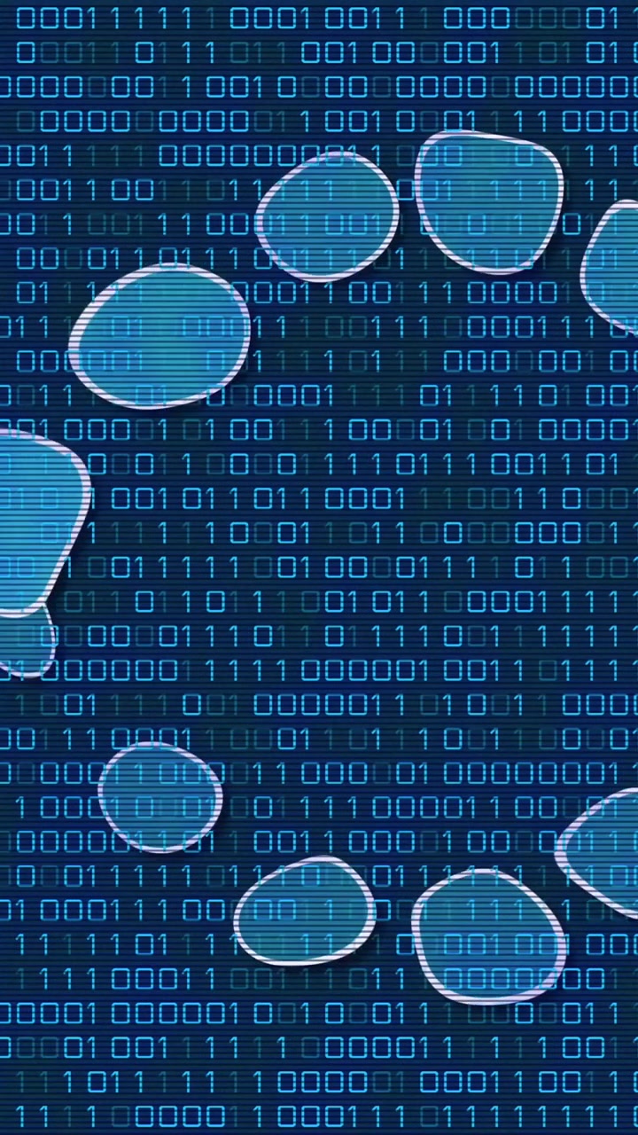 Animation of medical data processing over black background