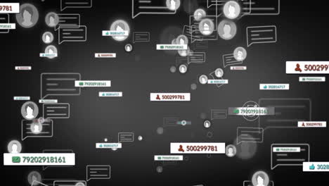 Animation of media icons on gray background