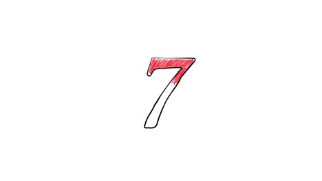 hand drawn countdown 10 to 0 loop animation on white background. handwritten doodle style counter. 4k