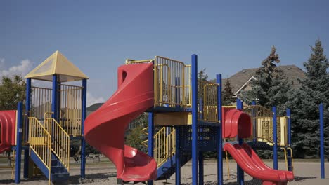 playground empty swing summer hot day noon amusement set bright