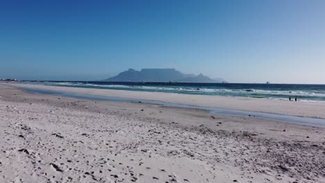 table mountain ocean south africa by drone