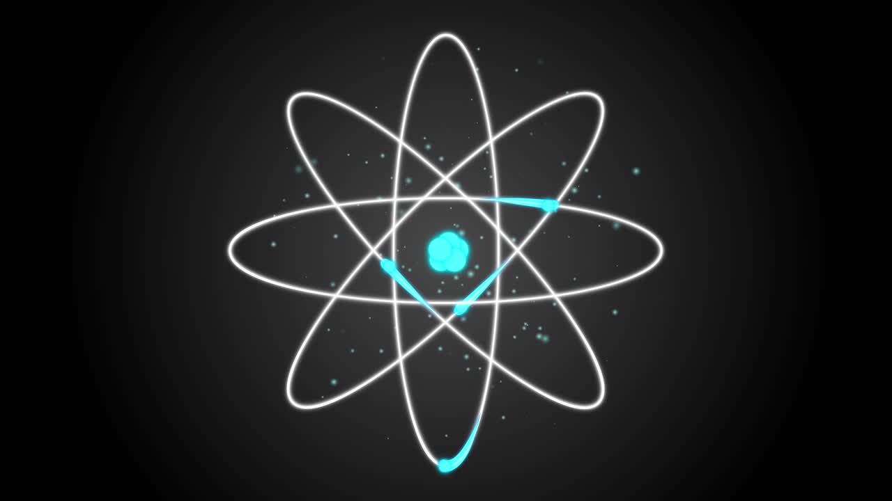 활기찬 원자들, 빛나는 에너지로 박동하는 것.