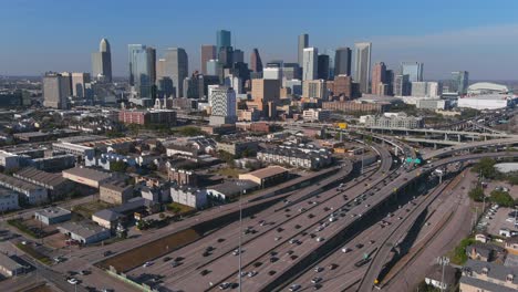 vista aérea del centro de houston y sus alrededores