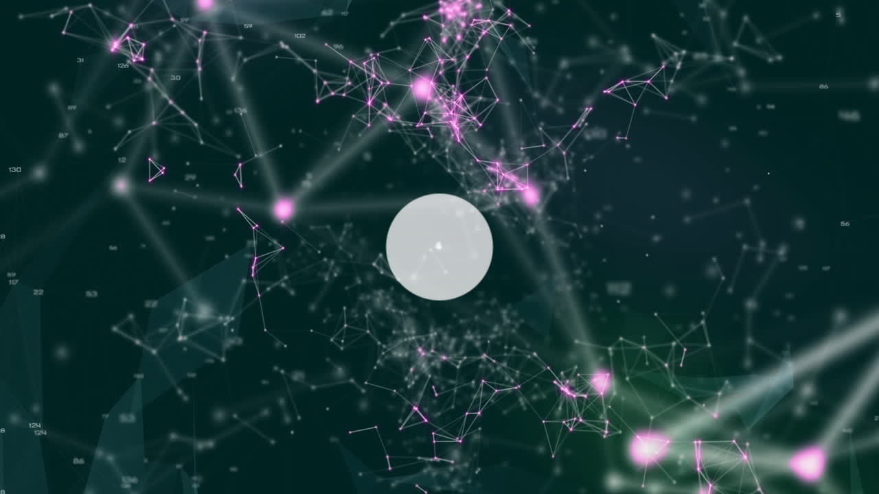 QR code and user icons connected by lines, digital network animation