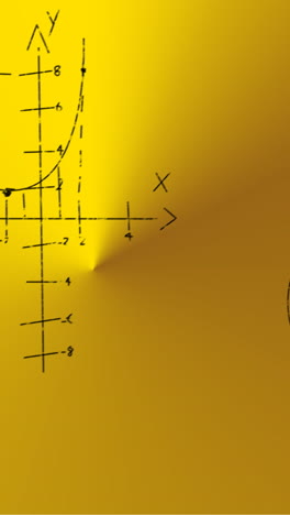 animation of hand written mathematical formulae over yellow background