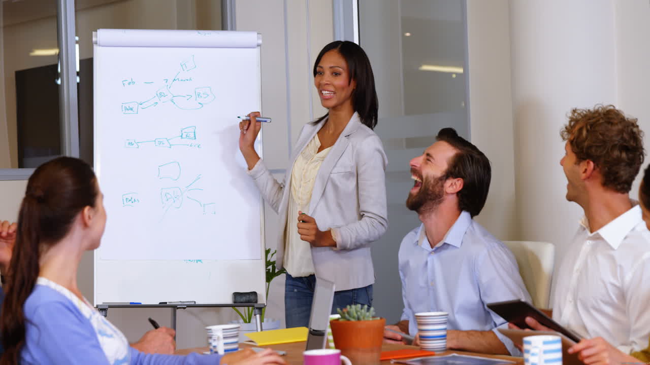 ejecutivo de negocios dando una presentación