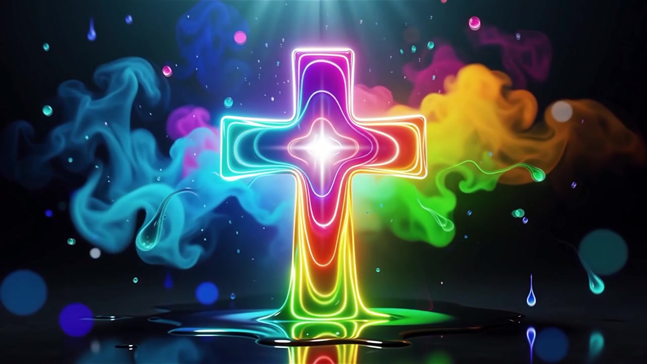 Christian Cross Heavenly Light Worship Background