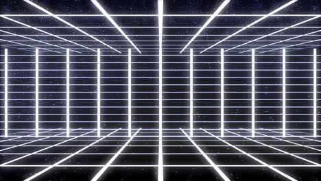 animated grid with blue particles, can be used as background