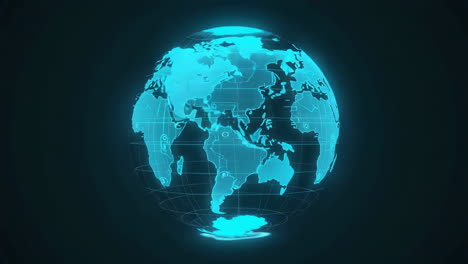 Digital Holographic Globe with Global Network Visuals