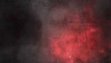 animation of grunge textured effect in seamless pattern and red light spots against black background