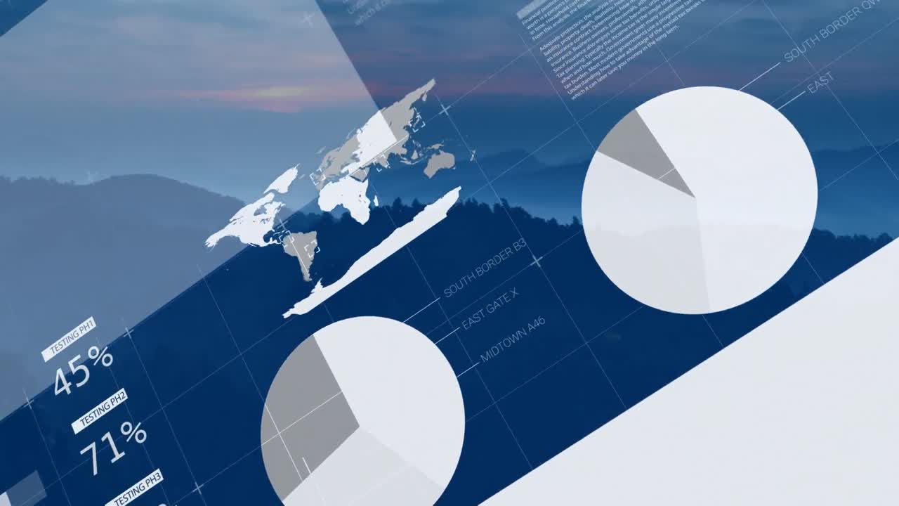 풍경에 대한 데이터 처리의 애니메이션