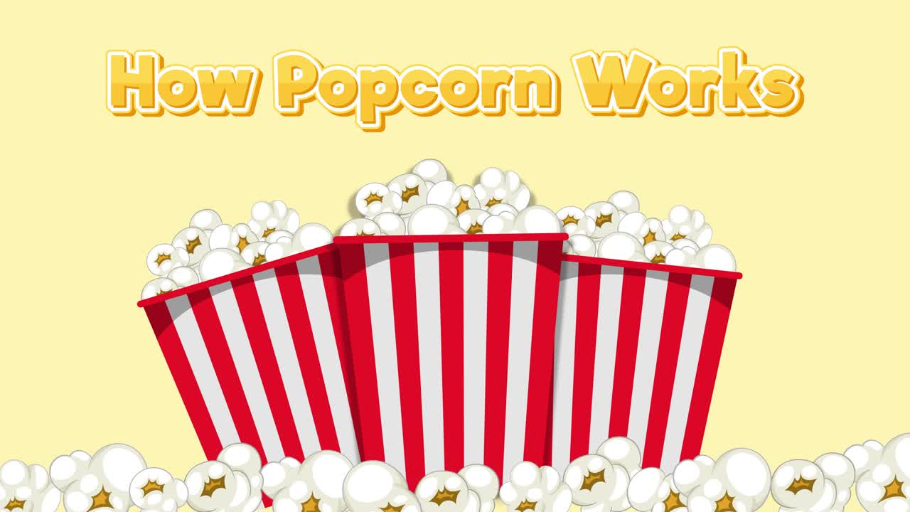 Ilustruje wzrost i proces prażenia popcornu