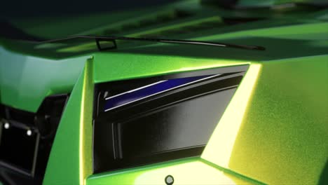 primer plano de las luces traseras de un automóvil deportivo futurista