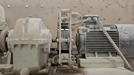 close-up of industrial machinery and gearboxes