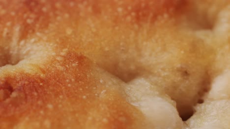 close-up of a focaccia