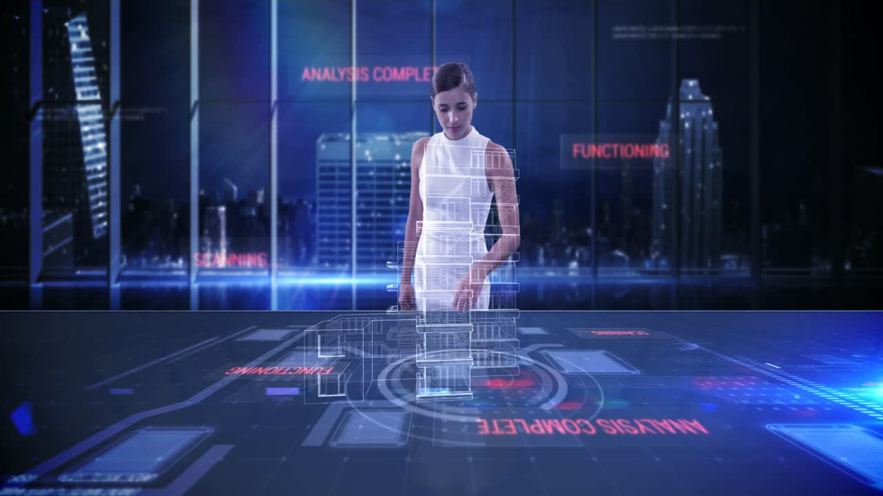 Businesswoman using digital screen
