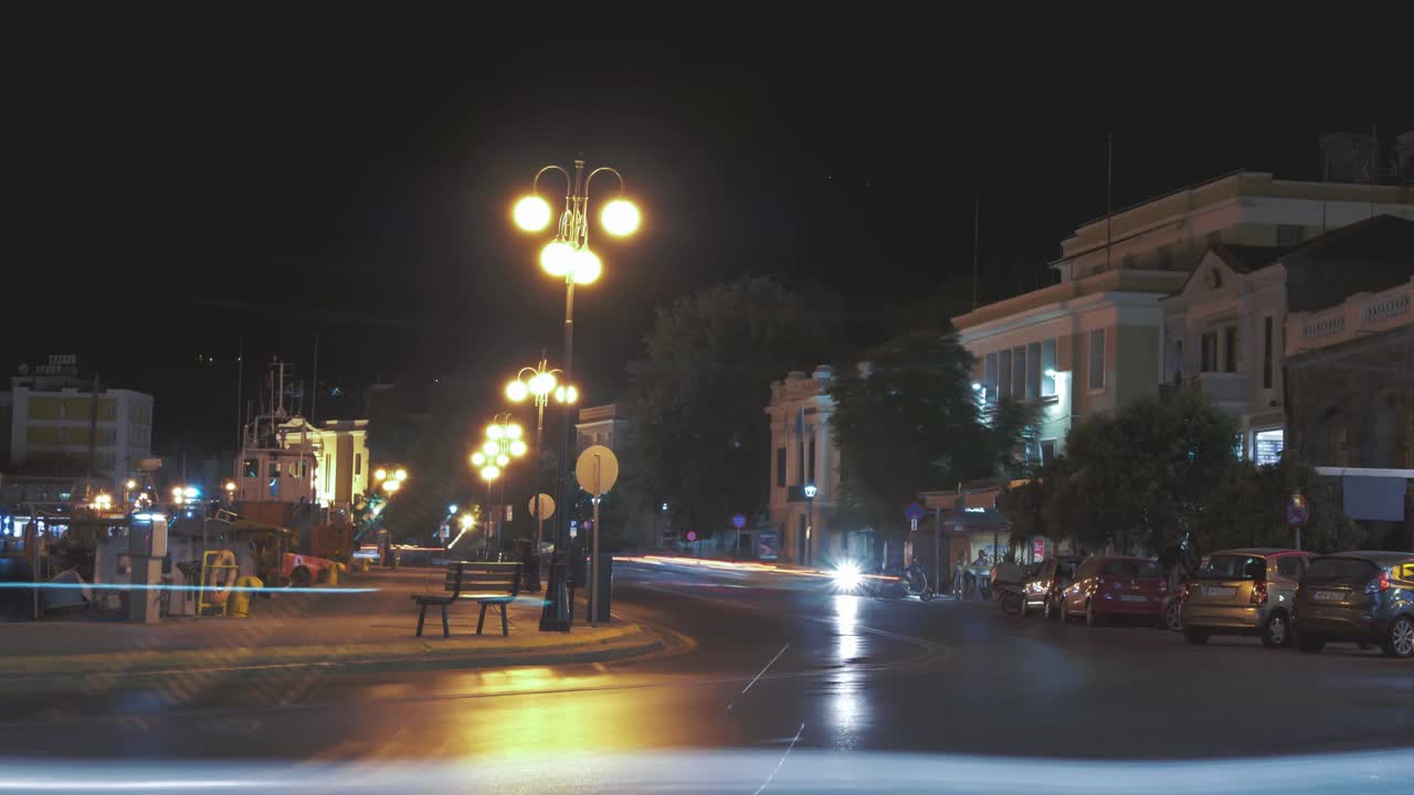 Time lapse long exposure Mytilene traffic