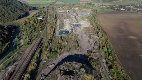 flying over the old iron industrial land, hungary