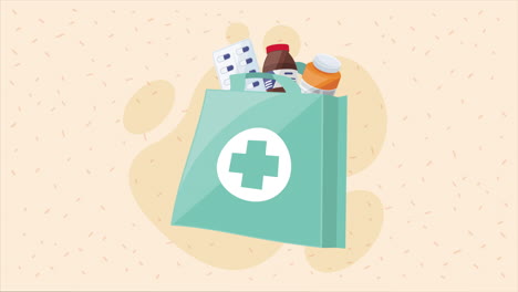 shopping bag with medical supplies