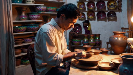 pottery craftsman at work