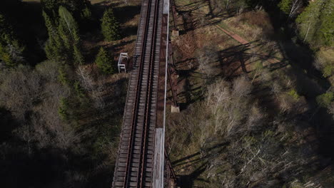 Aerial-view-of-a-train-track-bridge