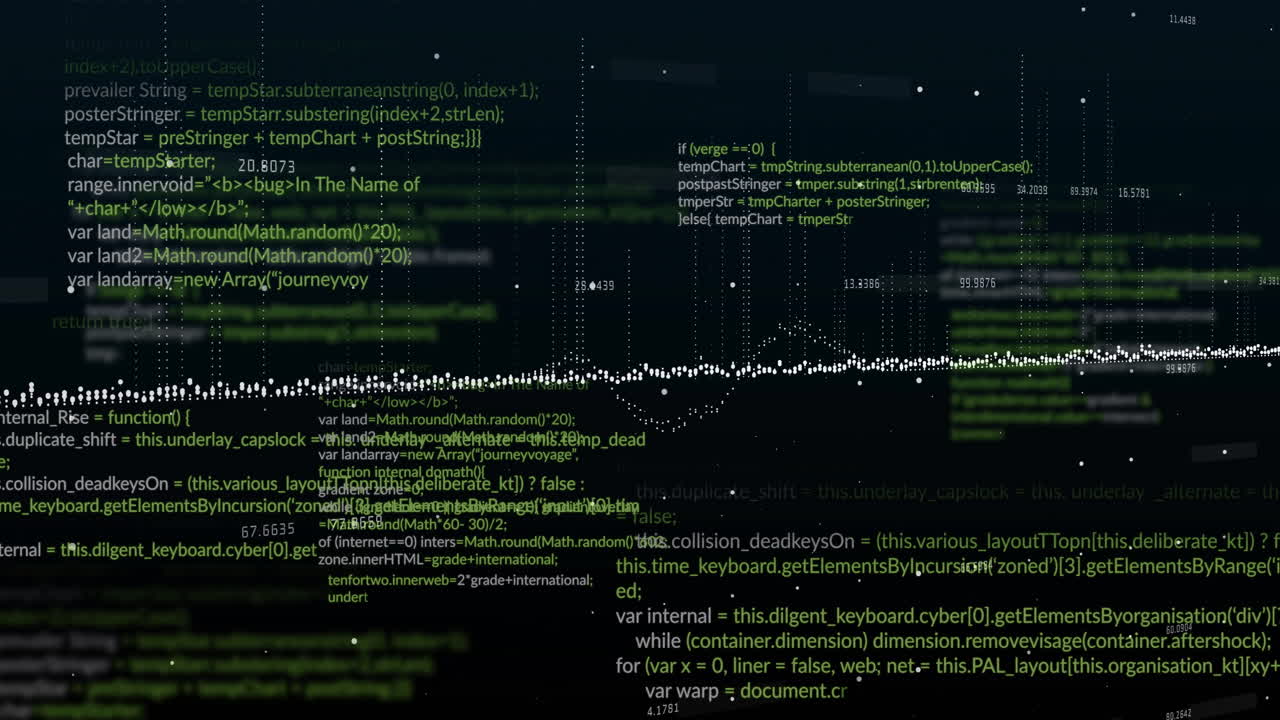 animation du traitement des données sur fond noir