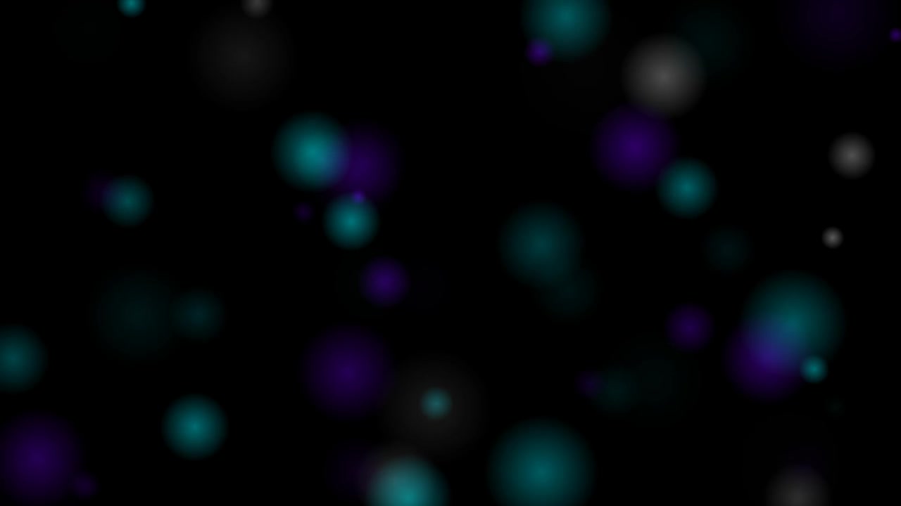 Abstract Motion Background with Floating Teal and Purple Bokeh Lights