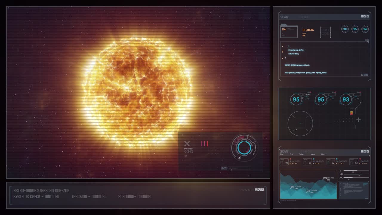 Display digitale HUD Sci-Fi - Stella Arancione