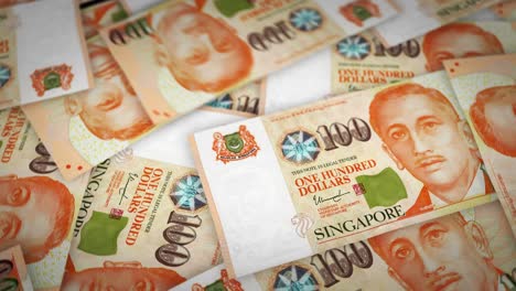 dólar de singapur creciente pila de dinero bucle sin costuras
