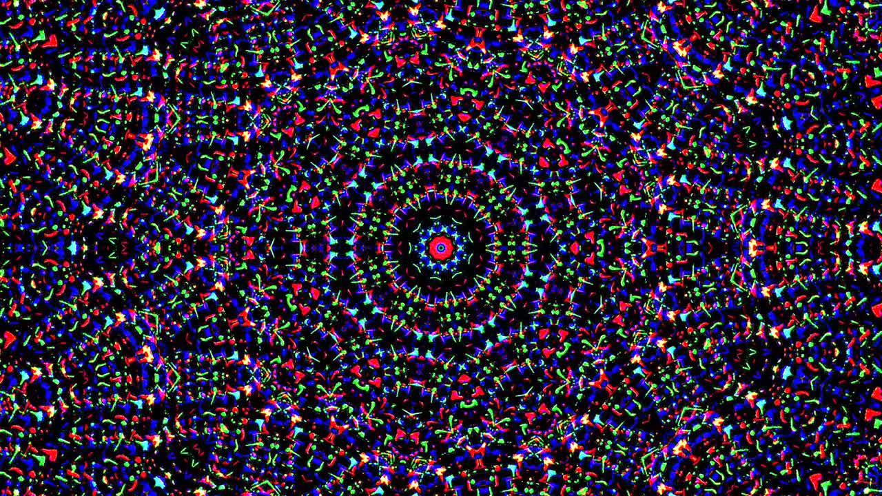 hermoso caleidoscopio abstracto que brilla, una luz radiante que regula los movimientos sutiles