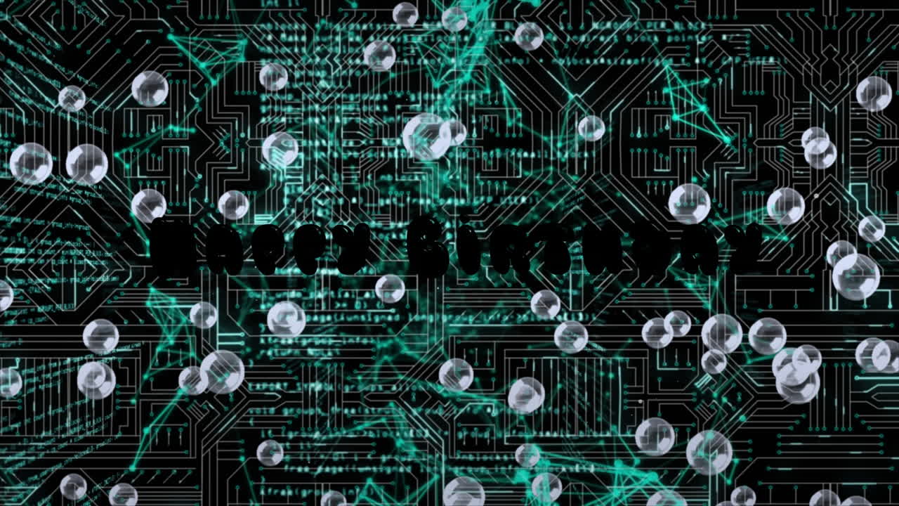 데이터 처리 위에 떠다니는 거품의 애니메이션