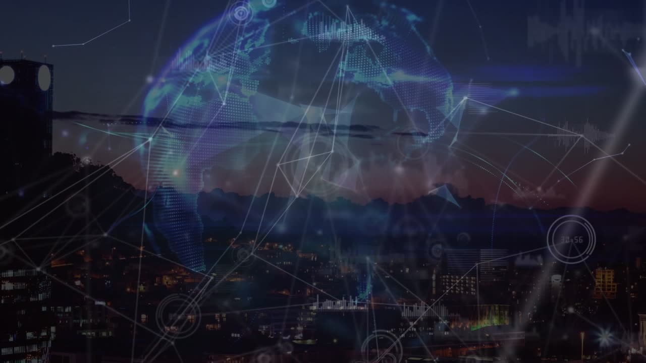 Animation of network of connections over data processing