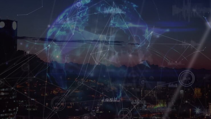 Animation of network of connections over data processing