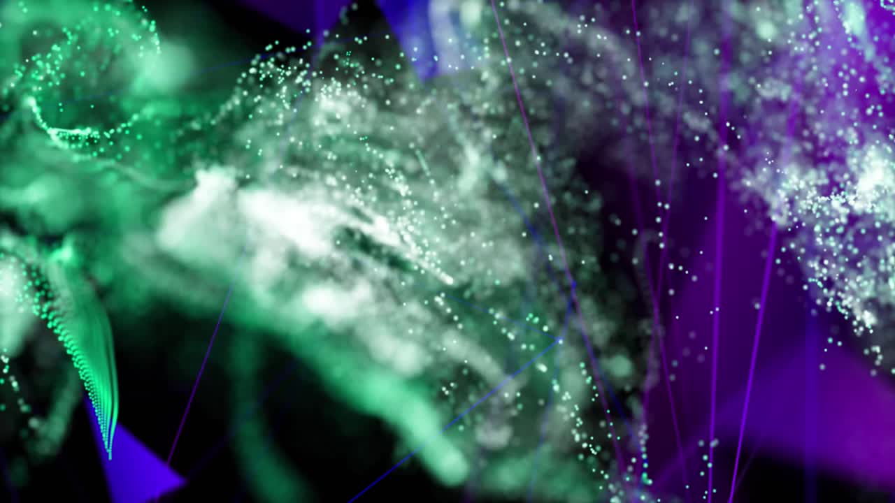 검은 바탕 위에서 움직이는 반 ⁇ 이는 불빛과 파도의 애니메이션