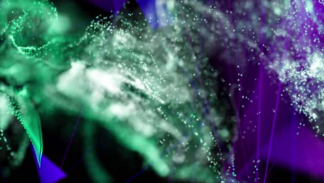 animación de luces brillantes en movimiento y ondas sobre un fondo negro