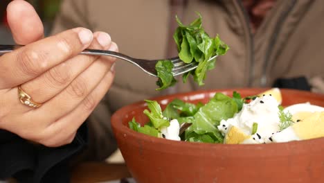 Person Eating a Salad