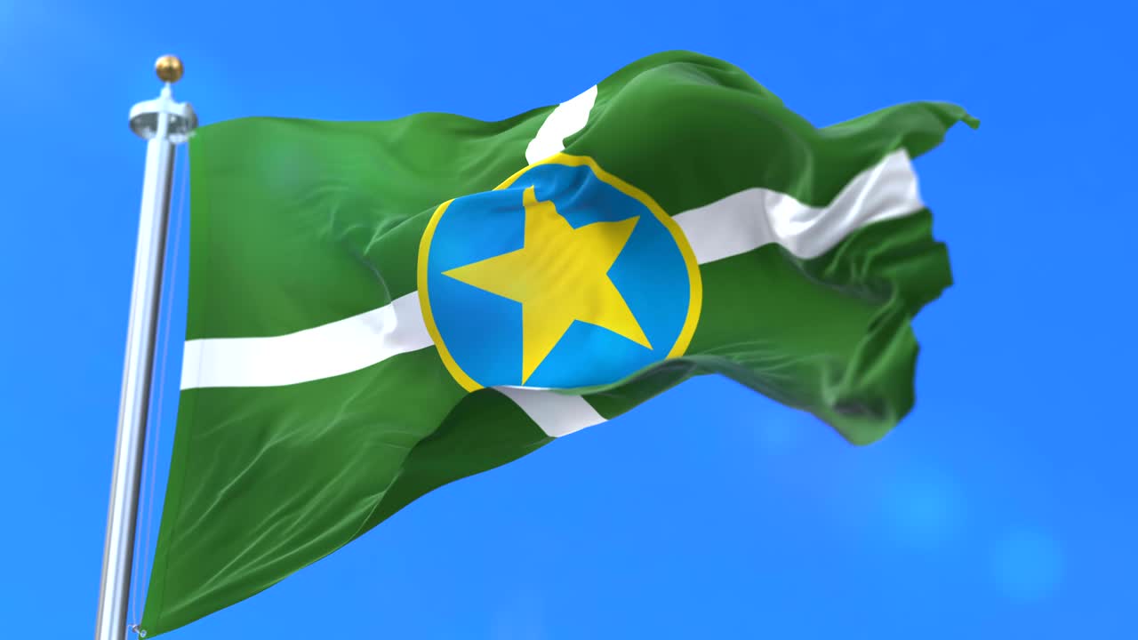 Flag of Jackson city, city of Mississippi in United States of America - loop